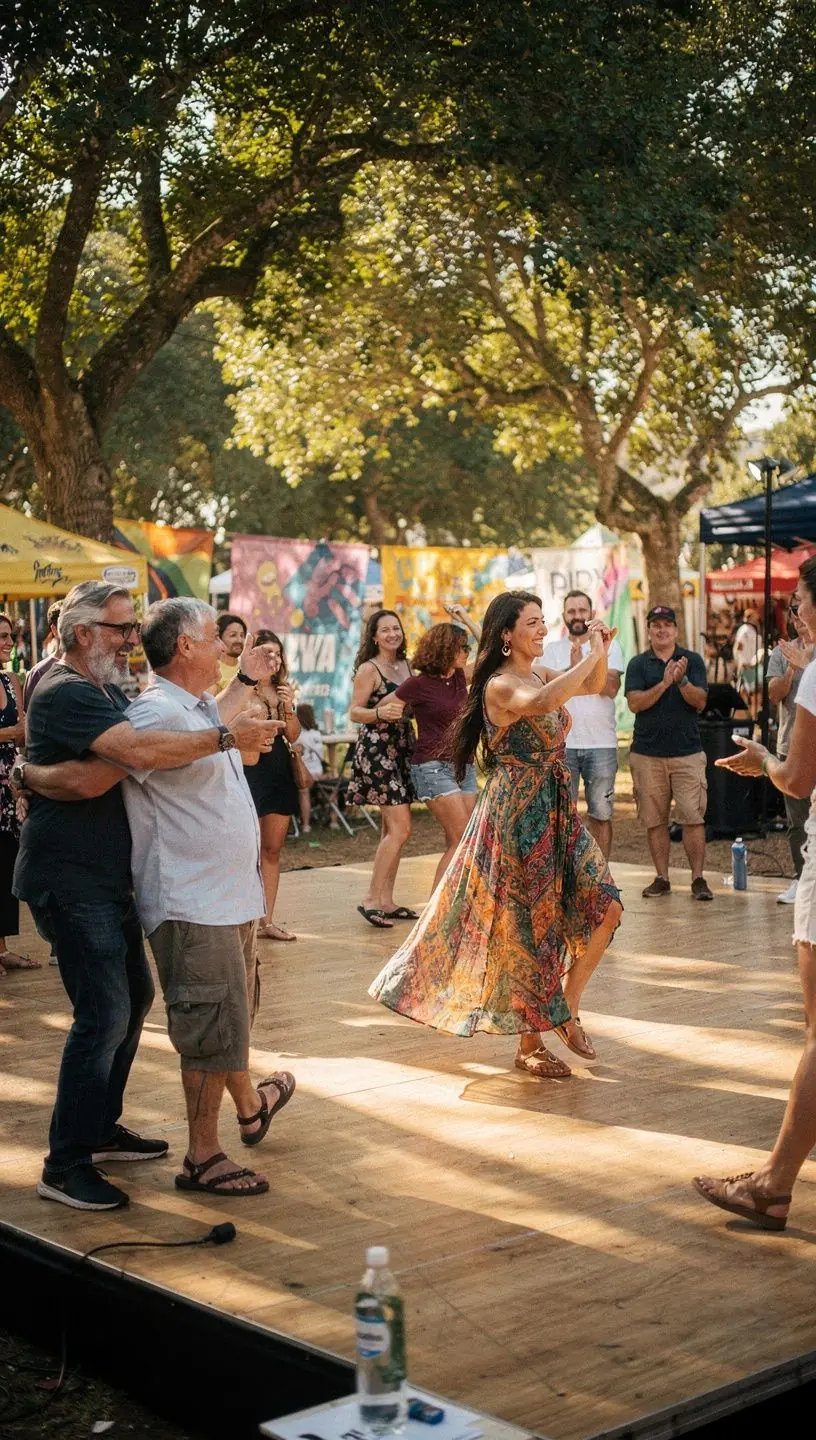 Dancers showcasing leading and following techniques in bachata.